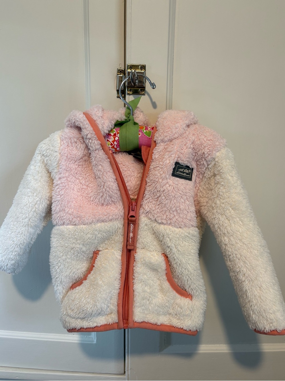 Eddie Bauer Pink & Cream Sherpa Hooded Jacket